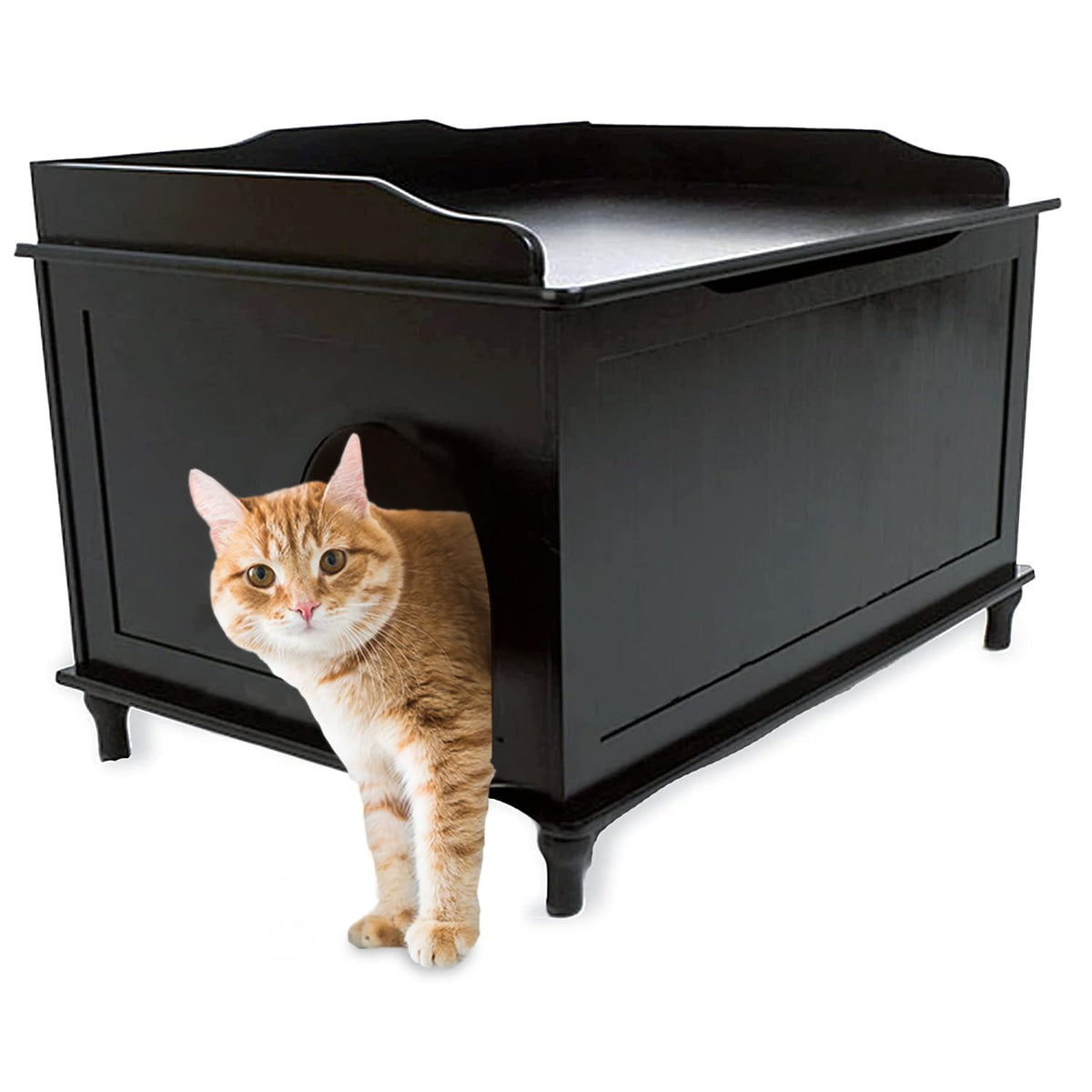 Designer Catbox Cat Litter Box Enclosure, Hidden, Dog-Proof Pet Furniture With Cover, Elegant, Covered, Odor Contained For Large