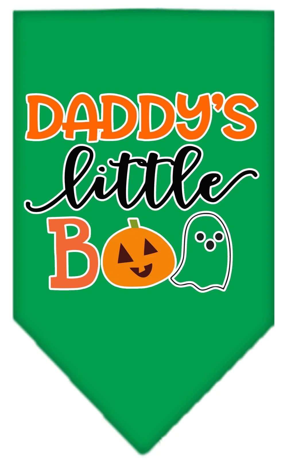 Halloween Pet and Dog Bandana Screen Printed, "Daddy's Little Boo" Navy Blue Large