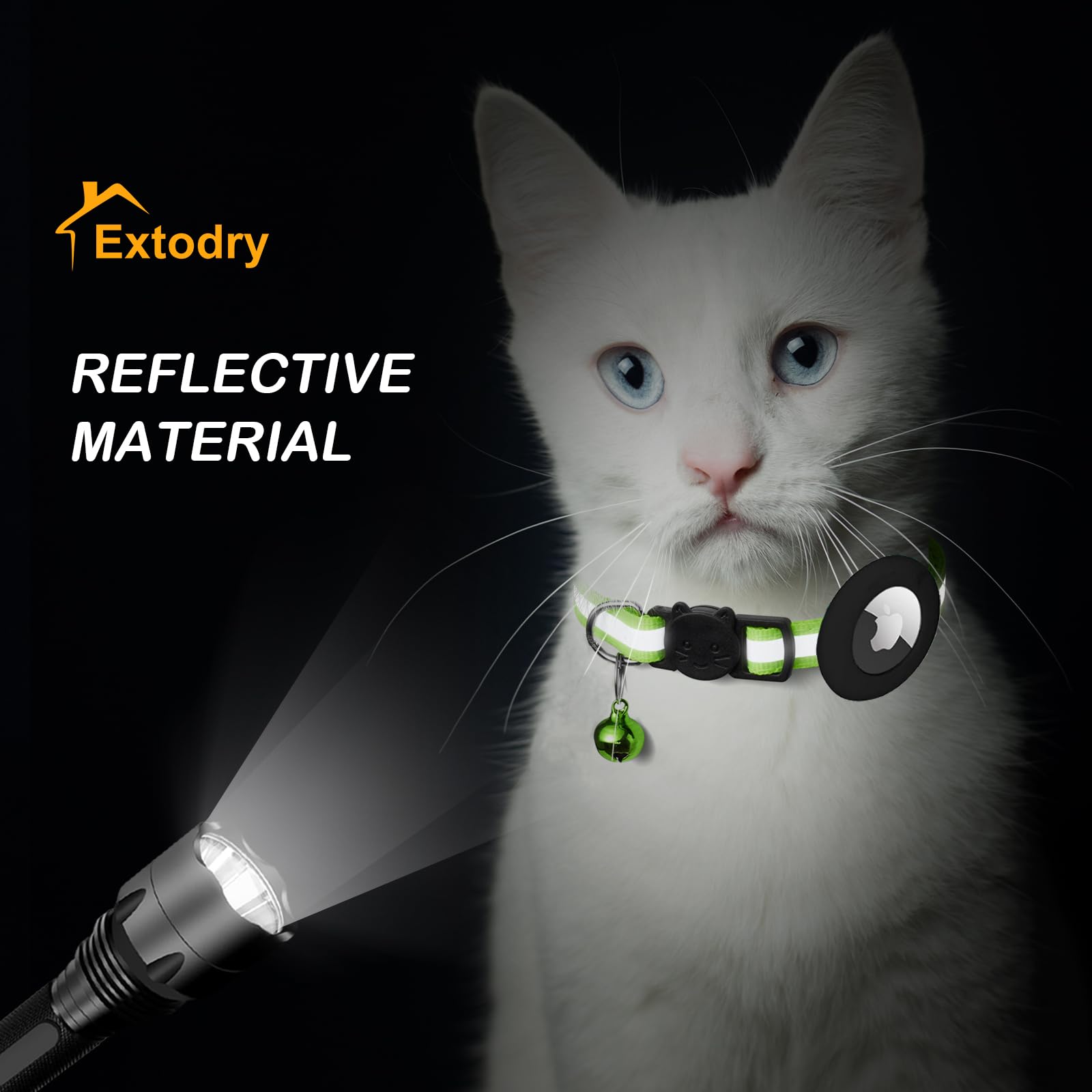 14 Pack Airtag Cat Collar Reflective-Breakaway With Airtag Holder And Bells,Adjustable 7.5''-12.5'',Safety Kitten Collar, Ideal