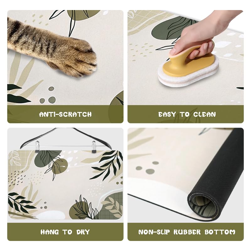 Zoeeya Dog Food Mats for Floors Waterproof, Dog Cat Water Bowl Mats Pet Feeding Absorbent Mat Dog Cat Pet Placemats for Food and