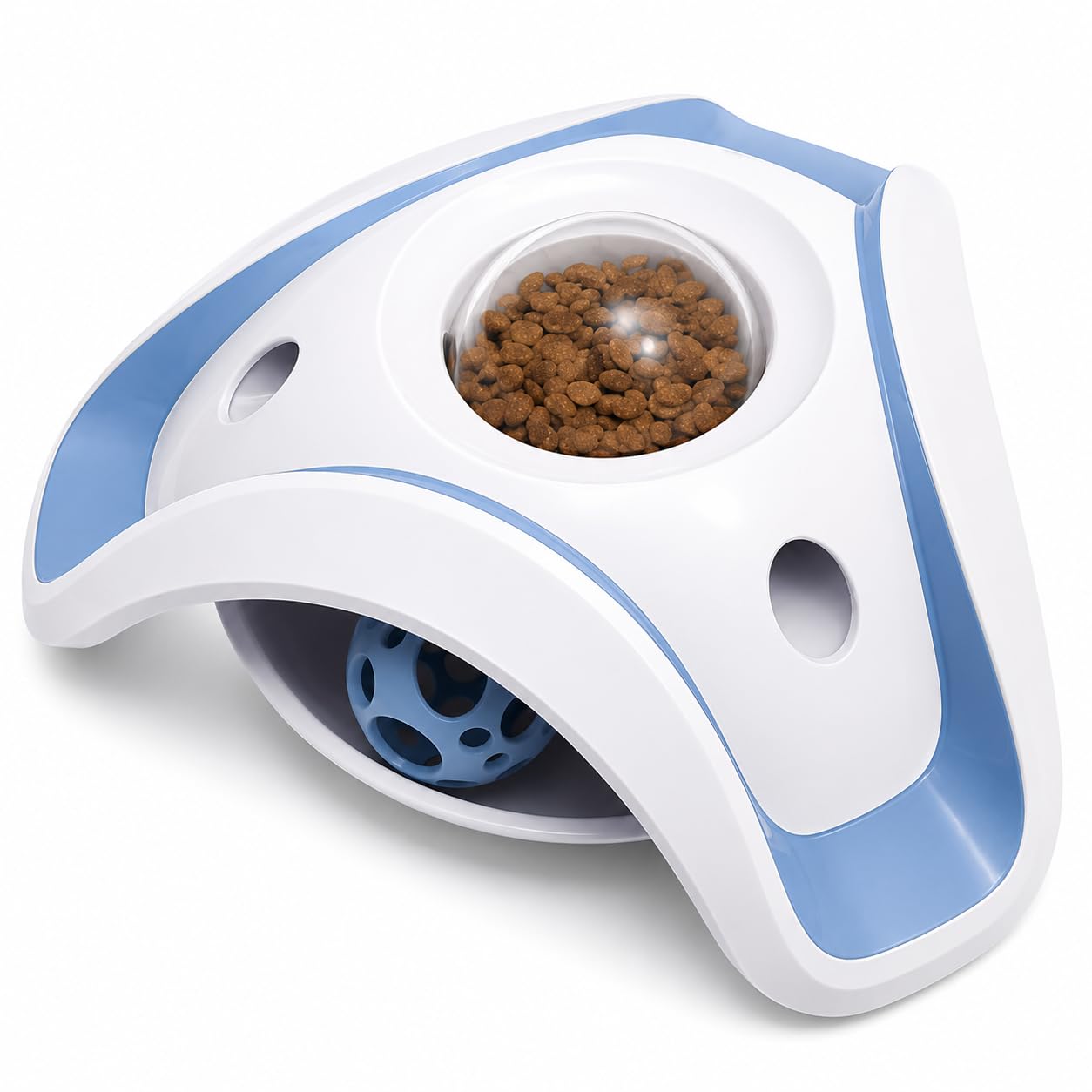 Petvogue Slow Feeder Cat Puzzle Toy, Interactive Treat Dispensing Food Feeder With Rolling Ball, Iq Training, Mental Stimulation