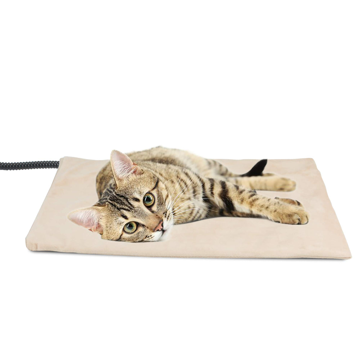 Nicrew Pet Heating Pad For Dogs And Cats, Heated Cat Bed With Steel-Wrapped Cord And Soft Fleece Cover, 17.7 X 15.7 In, 30 Watts