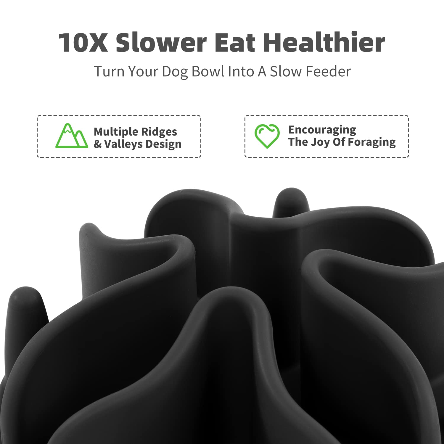 Jaoul Small Breed Slow Feeder, Puzzle Slow Feeder With 21 Octopus Suction Cups For Small Dog Bowls Insert 4'' (Black)