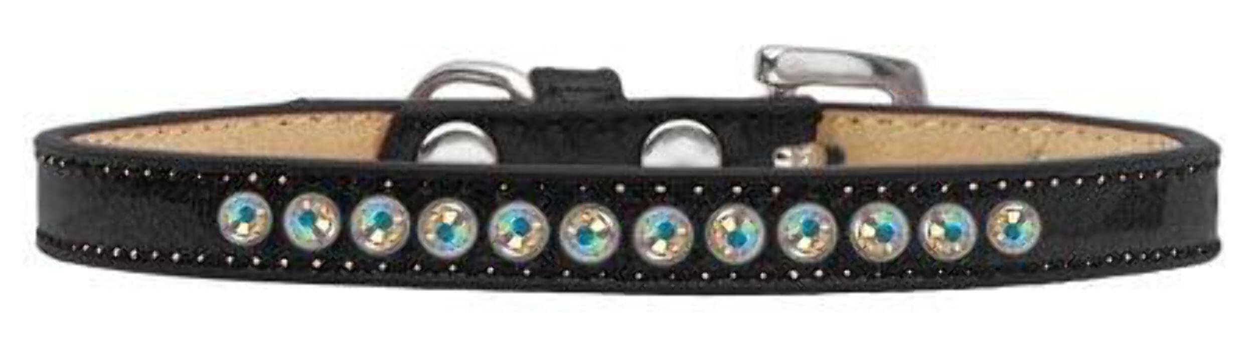 Dog, Puppy and Pet Ice Cream Collar, Aurora Borealis Crystal Rimsets Gold 14