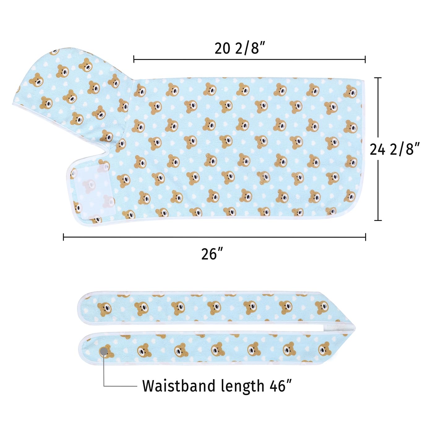 Hde Dog Bathrobe Super Absorbent Quick Drying Towel With Hood For All Dog Breeds Sizes S-Xxl - Teddy Bears - M