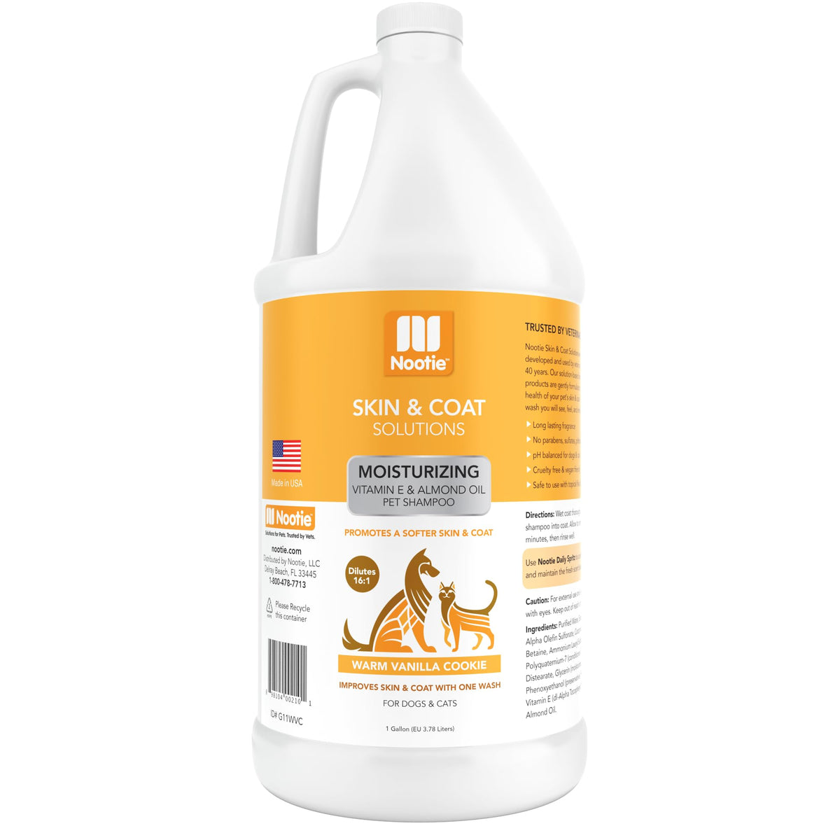 Nootie - Pet Shampoo For Sensitive Skin -  Revitalizes Dry Skin & Coat - Natural Ingredients - Soap, Paraben & Sulfate Free - Cl