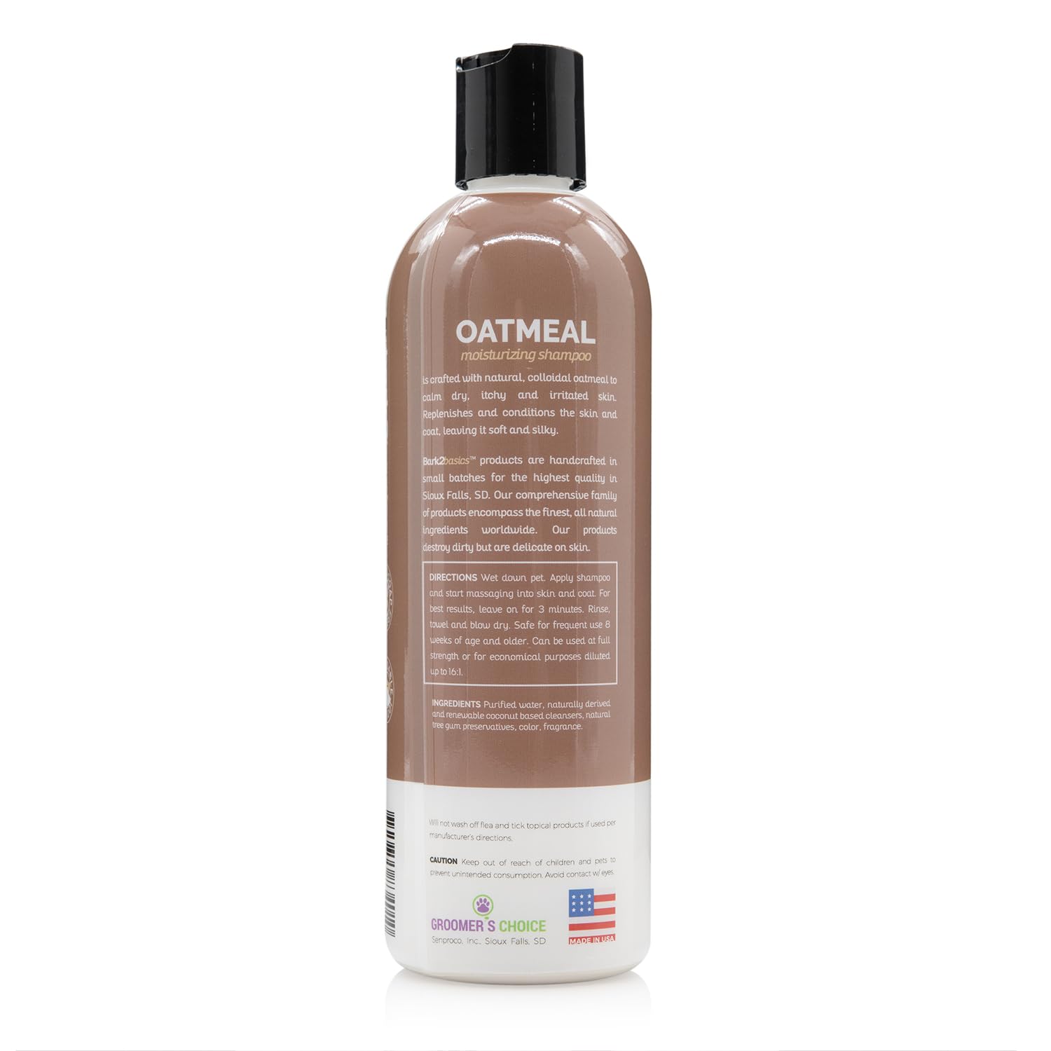 Bark2Basics Oatmeal Dog Shampoo, 16 Oz - Natural Colloidal Oatmeal, Natural Ingredients, Calms Dry Itchy Irritated Skin, Moistur
