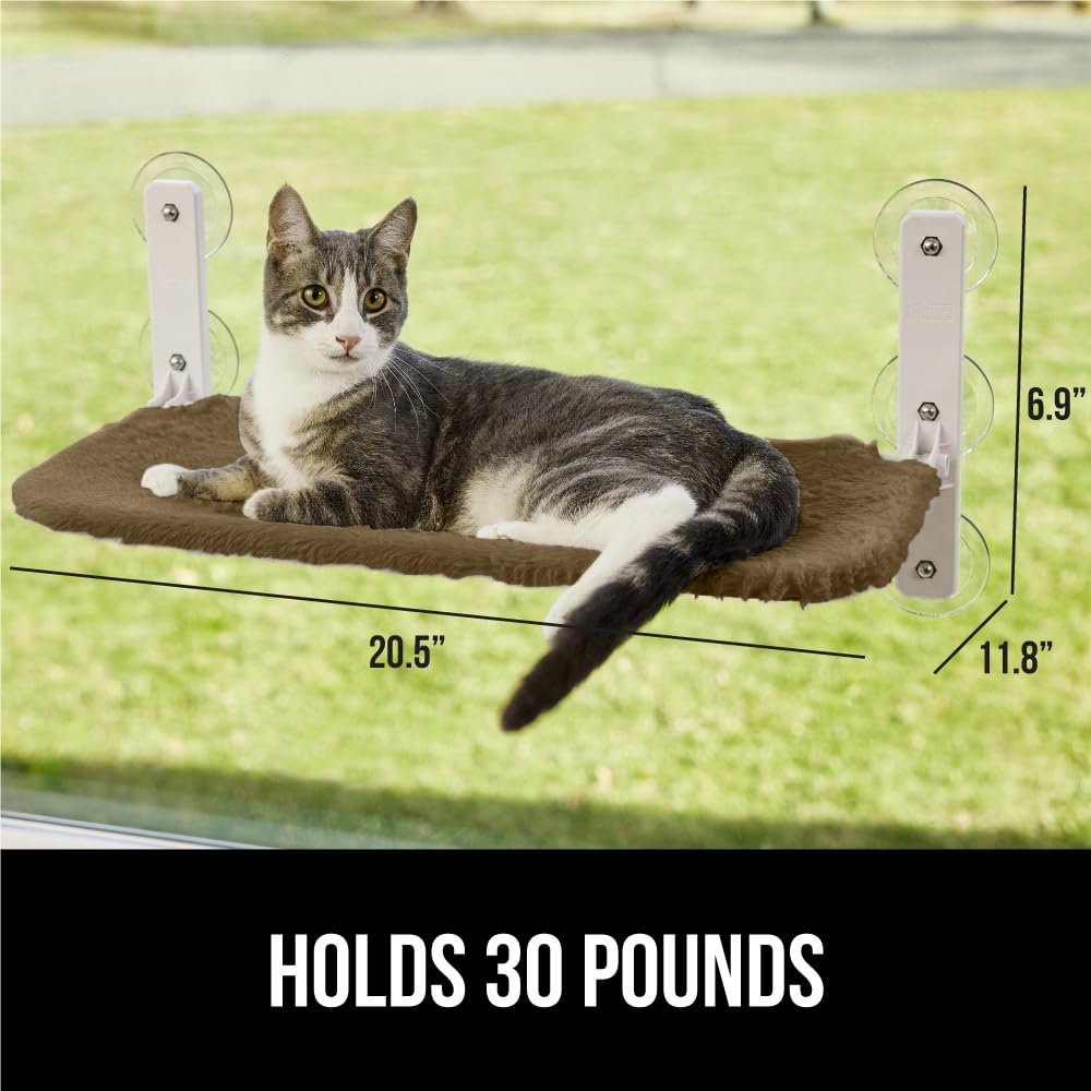 Gorilla Grip Cat Window Perch, Foldable Cat Window Hammock Bed With 6 Large Suction Cups, Cordless Indoor Wall Shelves, Strong M