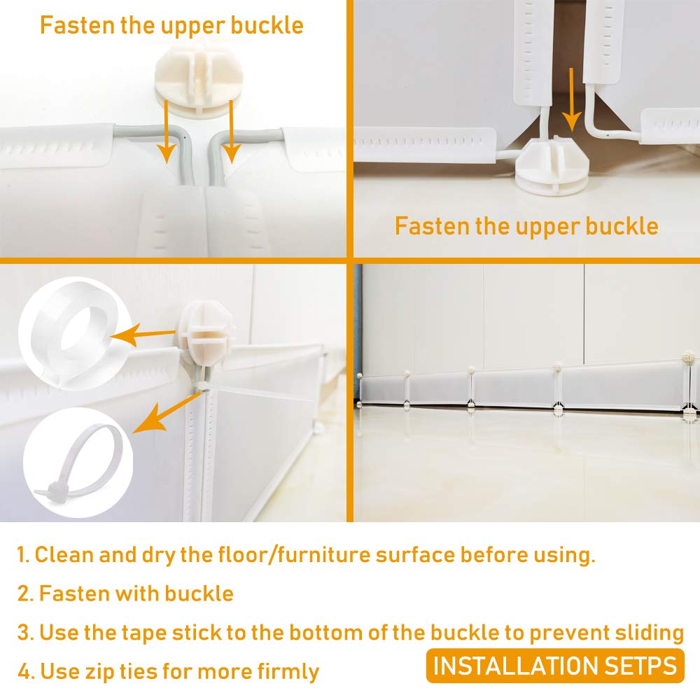 QIYIHOME Under Bed Blocker, gap Bumper for Under Bed, Stop Things going Under Bed or Sofa couch, Toys Blocker for Pets Easy to I