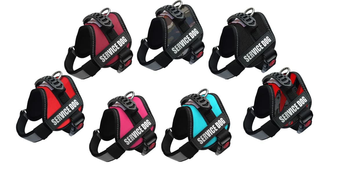 Albcorp Service Dog Vest Harness - Reflective - Woven Polyester & Nylon, Comfy Mesh Padding, Extra Small, Blue