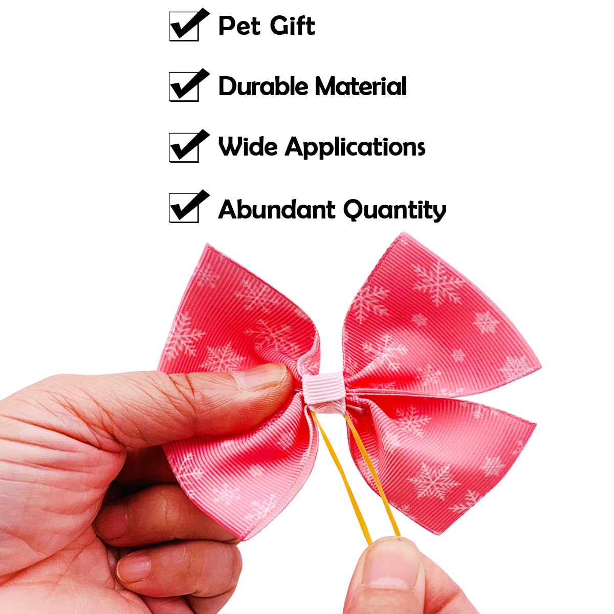 Jpgdn 24Pcs/12 Pairs 4'' Big Dog Hair Bows With Rubber Band Winter For Large Breed Dogs Snow Forest Ice Pines For Girl Boy Bowkn