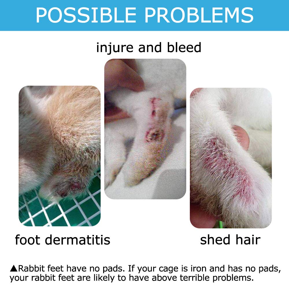 Kathson Rabbit Cage Mat Floor Plastic Mats Feet Pads For Pet Cats Dogs Bunny Hamster Rat Chinchilla Guinea Pig (4 Pack)