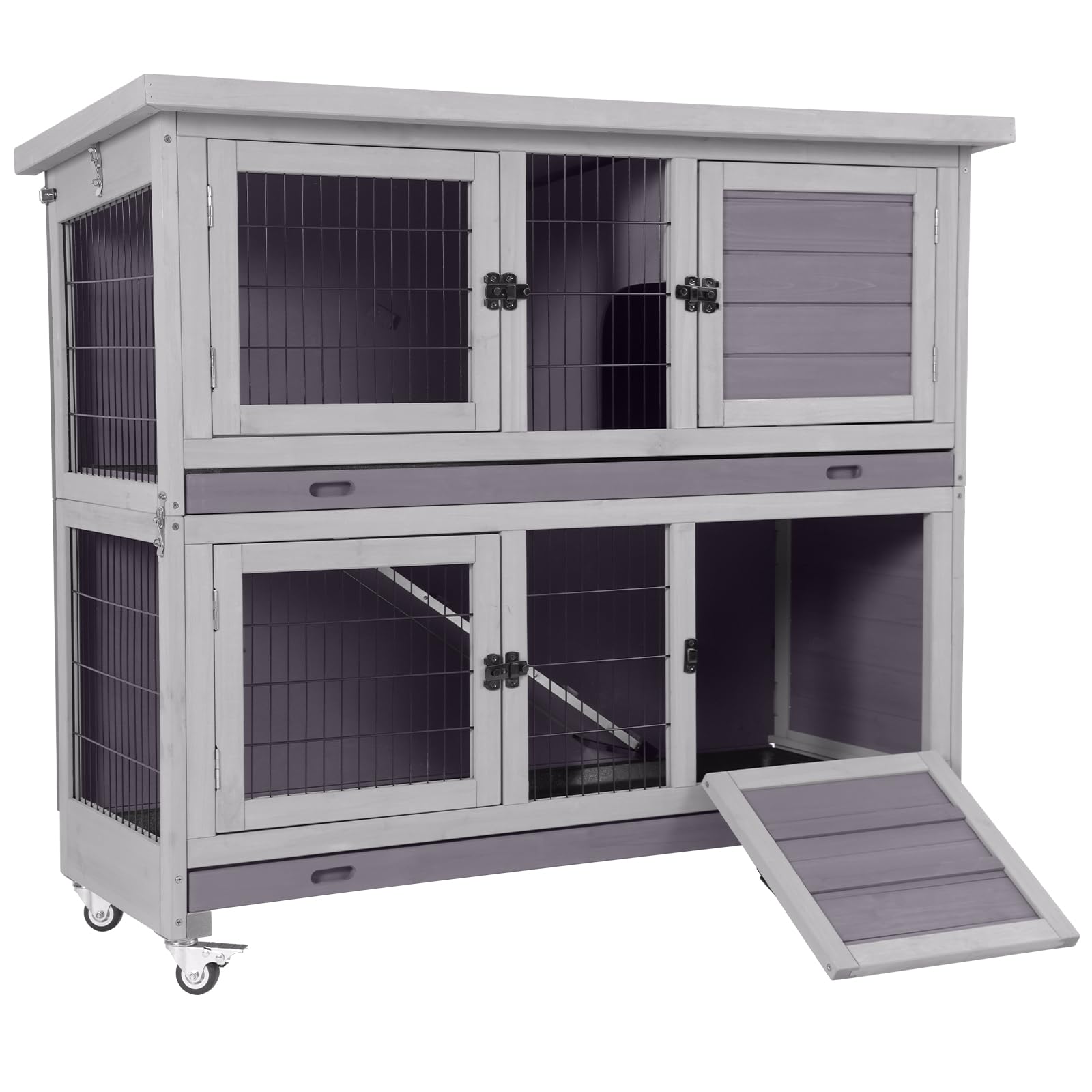 Gutinneen Folding Rabbit Hutch Indoor Bunny Cage In No Time Assemble Guinea Pig Cage Rabbit House Movable