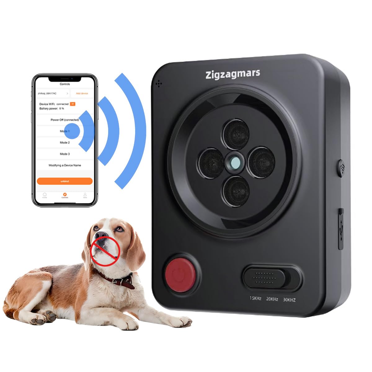 Anti Barking Devices, Smart Auto Stop Barking | New App Control Mode For Dogs Behavior Training, Rechargeable Ultrasonic Bark Bo