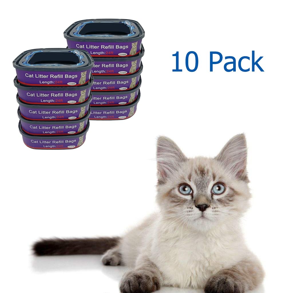 Cat Litter Refill Cartridges Bags Compatible With Genie Cat Litter Standard,Plus And Xl Pails,10 Pack