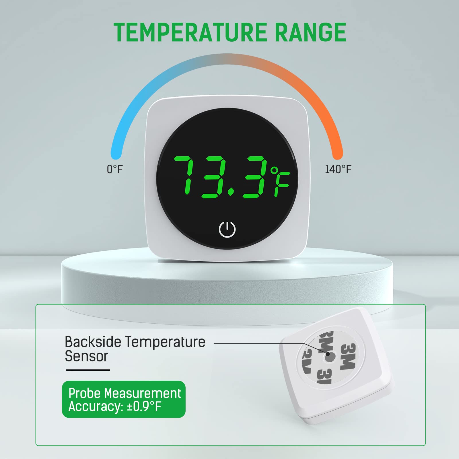 Digital Aquarium Thermometer, Paizoo Led Display Thermometer For Aquarium Fish Tank, High Accurate To ?.9?, Touch & Sleep Mode, Thermometer With Temperature Sensor On The Back For Fish, Turtles