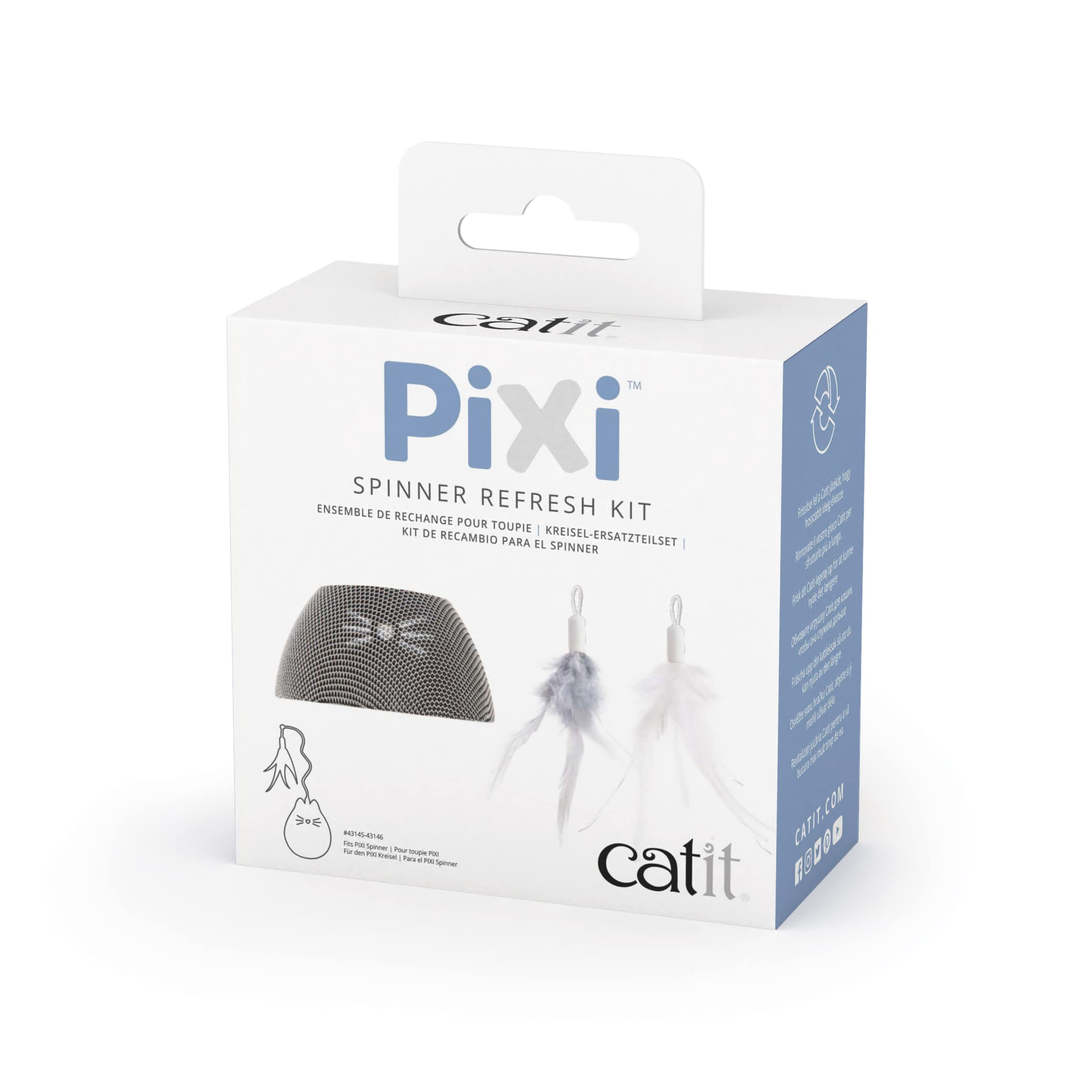 Catit Pixi Spinner Refresh Kit For Treat Dispensing Cat Toy, Silver