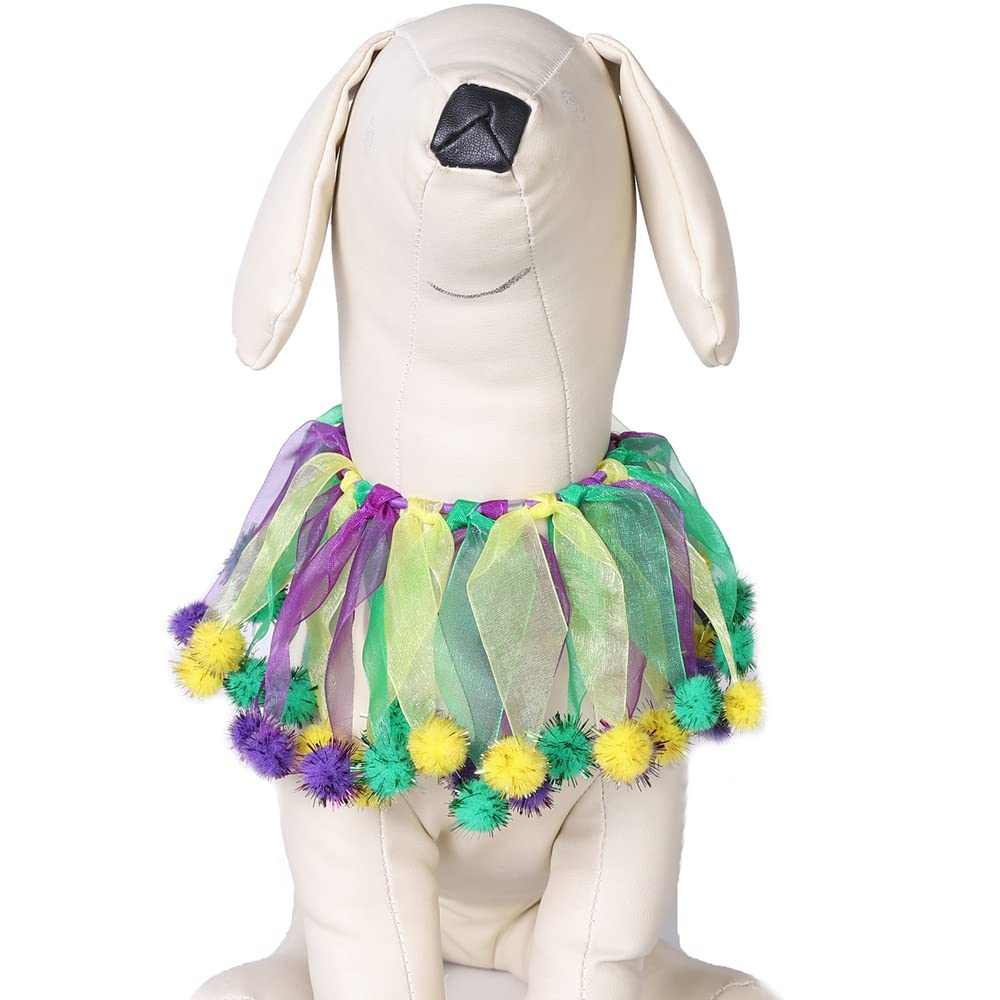 Yanqinqin Christmas Pet Collar Ornaments Purple Yellow Green Collar Adjustable Holiday Dress For Cat And Dog(A-L(45Cm))