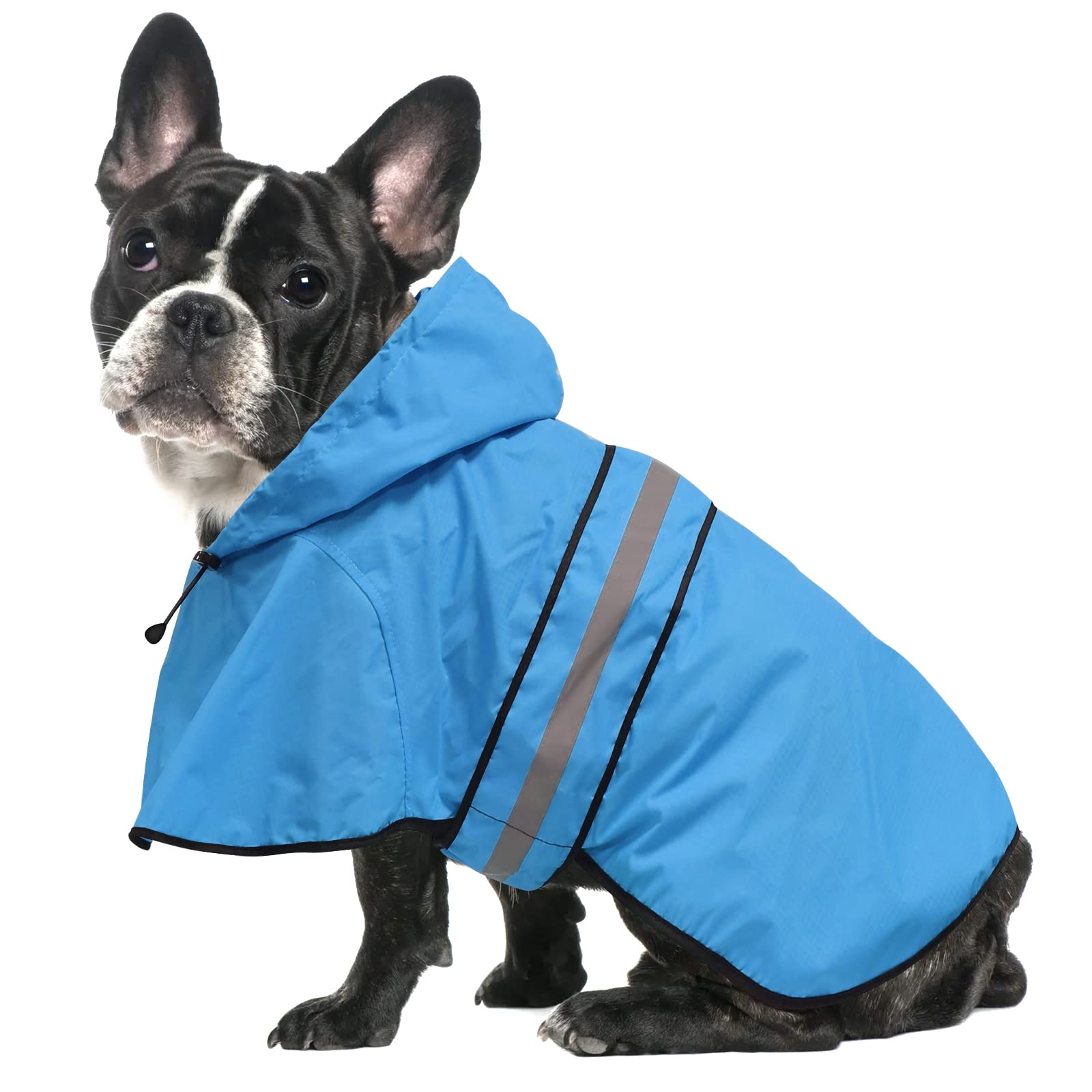 Ezierfy Waterproof Reflective Dog Raincoats - Adjustable Puppy Rain Coat Jacket, Lightweight Dog Hooded Slicker Raincoats Poncho
