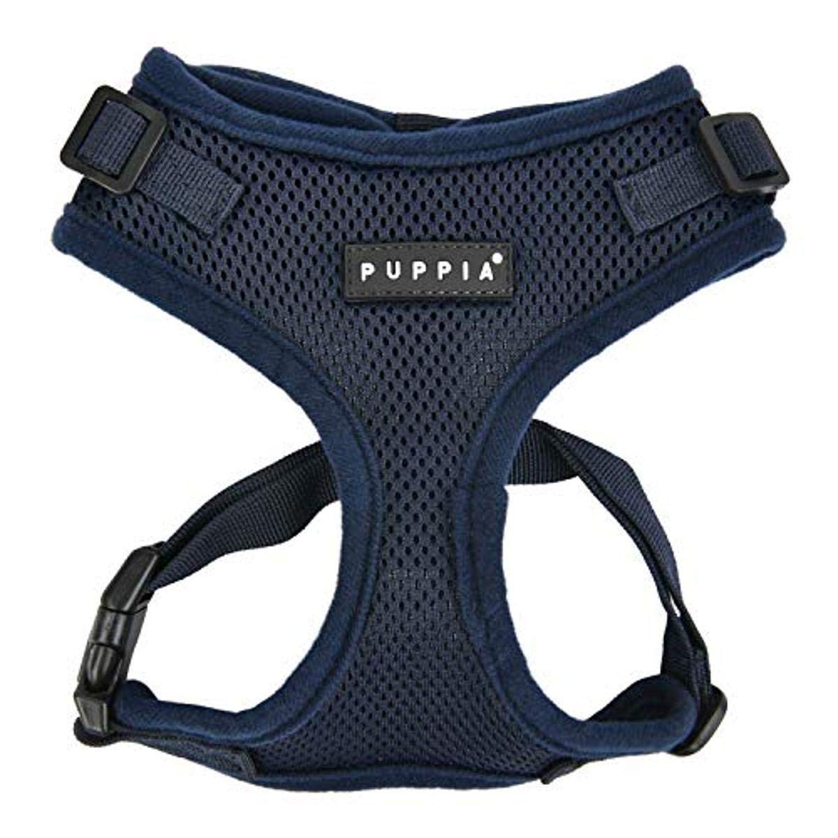 Authentic Puppia Ritefit Harness With Adjustable Neck, Navy, Large