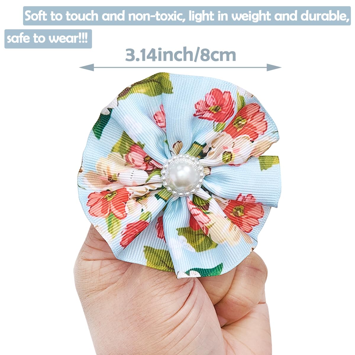 Jpgdn 12Pcs Dog Collar Flowers With Beads Pet Collar For Small And Medium Puppy Doggies Sliding Pet Collar Bow Flowers Grooming