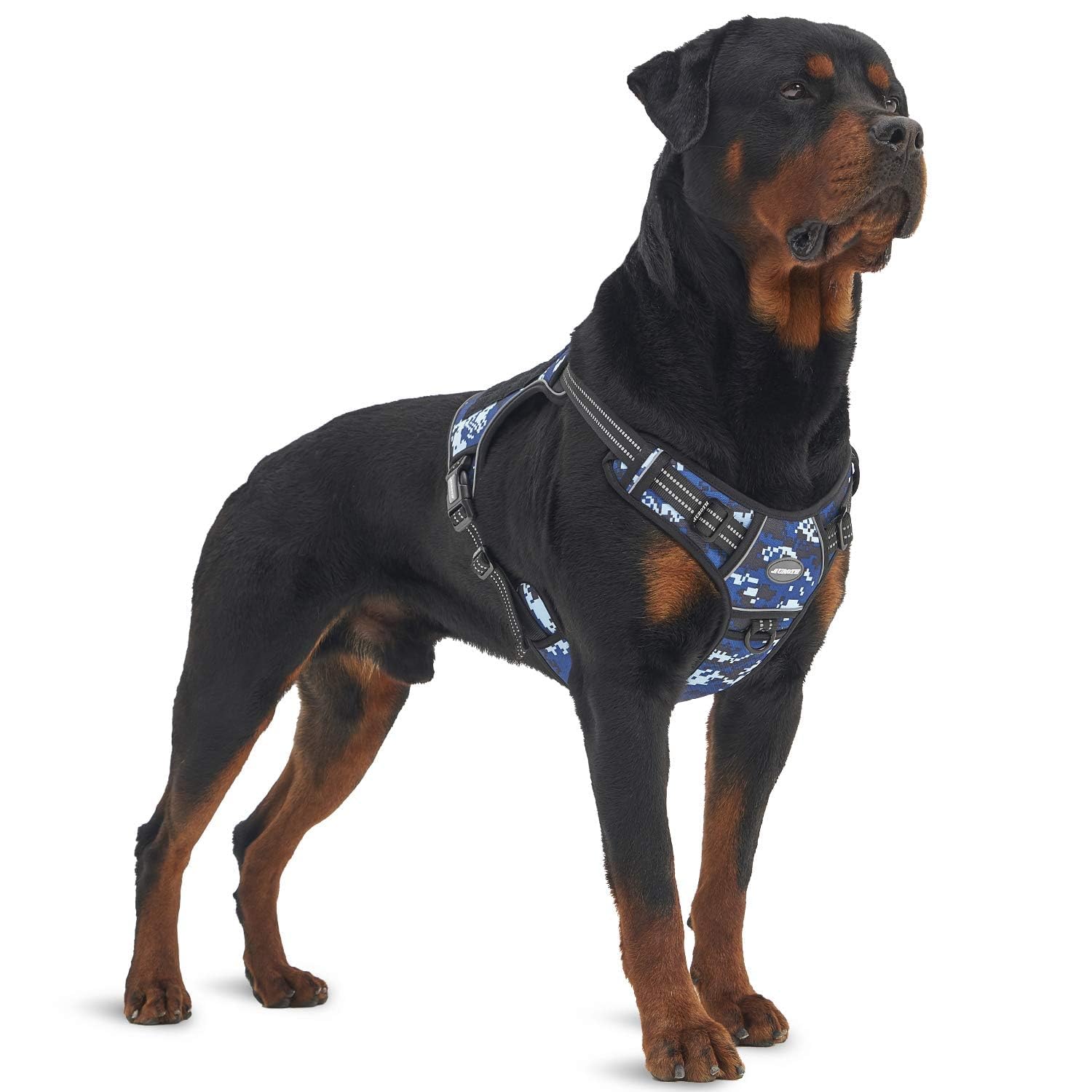 Auroth Tactical Dog Training Harness No Pulling Front Clip Leash Adhesion Reflective K9 Pet Working Vest Easy Control For Small Medium Large Dogs Blue Camo L
