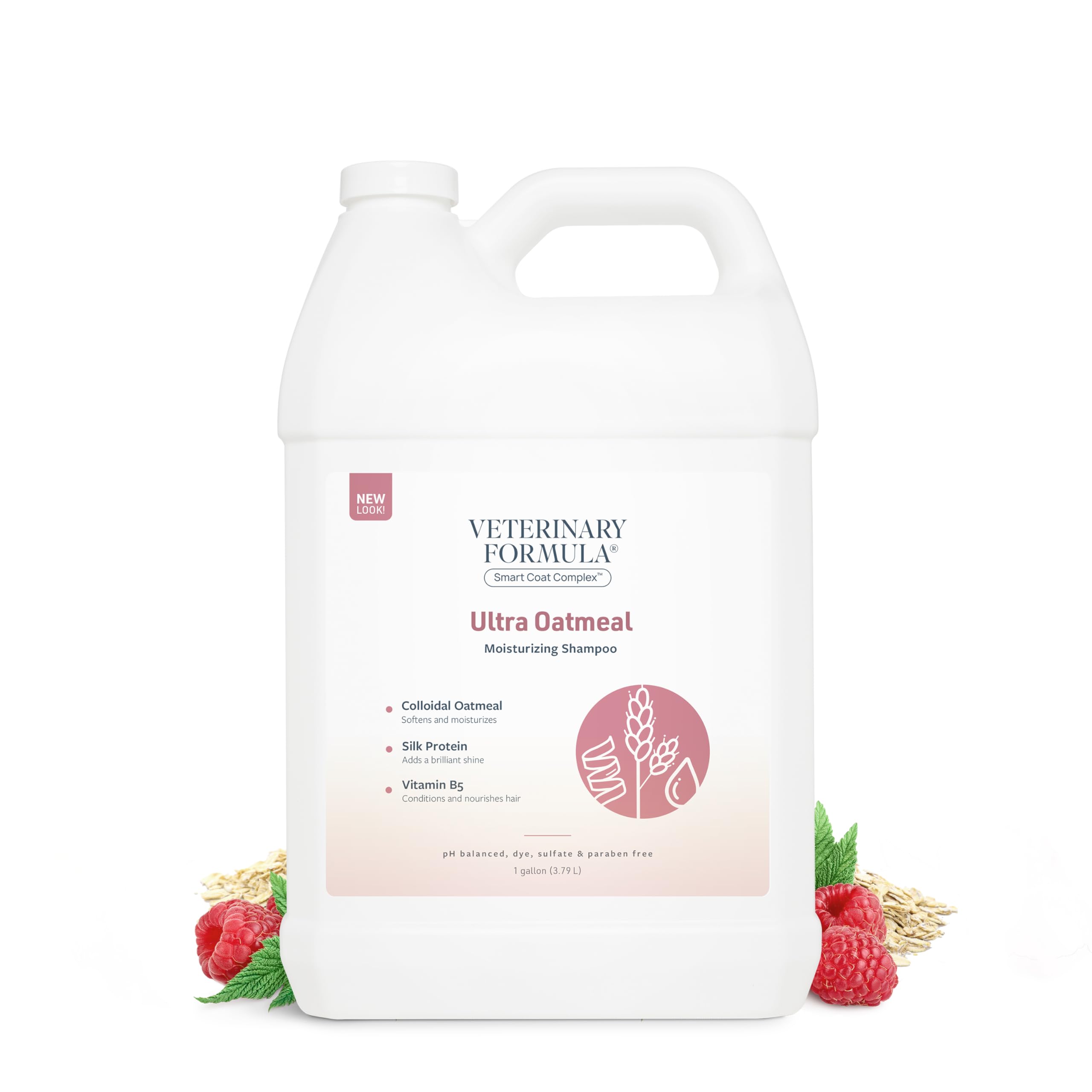 Veterinary Formula Smart Coat Complex Ultra Oatmeal Moisturizing Shampoo for Dogs, 128 Fl oz / 1 Gallon - Moisture-Rich, Nourish