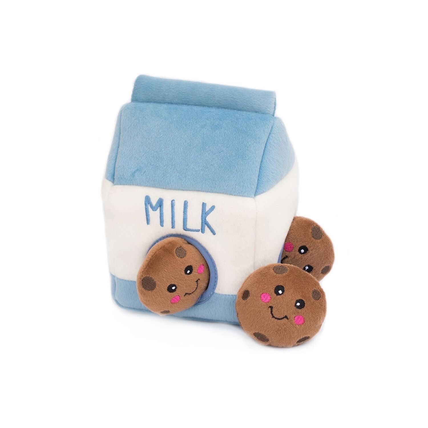 ZippyPaws Burrow Interactive Dog Toy - Plush Hide & Seek Puzzle for Small & Medium Dogs, Milk & Cookies, Model ZP859