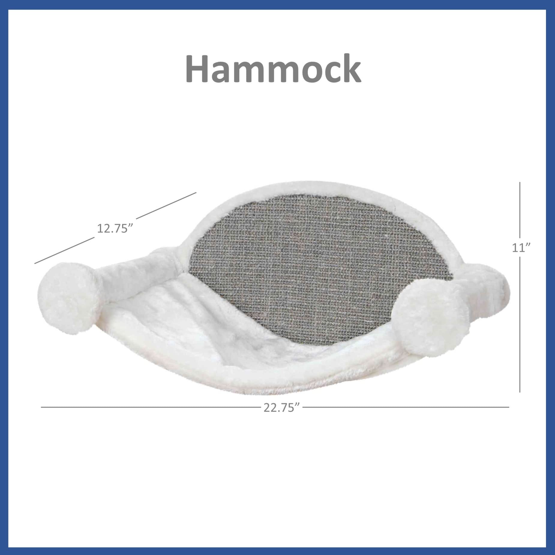 Trixie Wall Mounted Cat Lounge Set, Hammock And Condo With Two Steps, Cat Furniture, Scratching Post, Gray