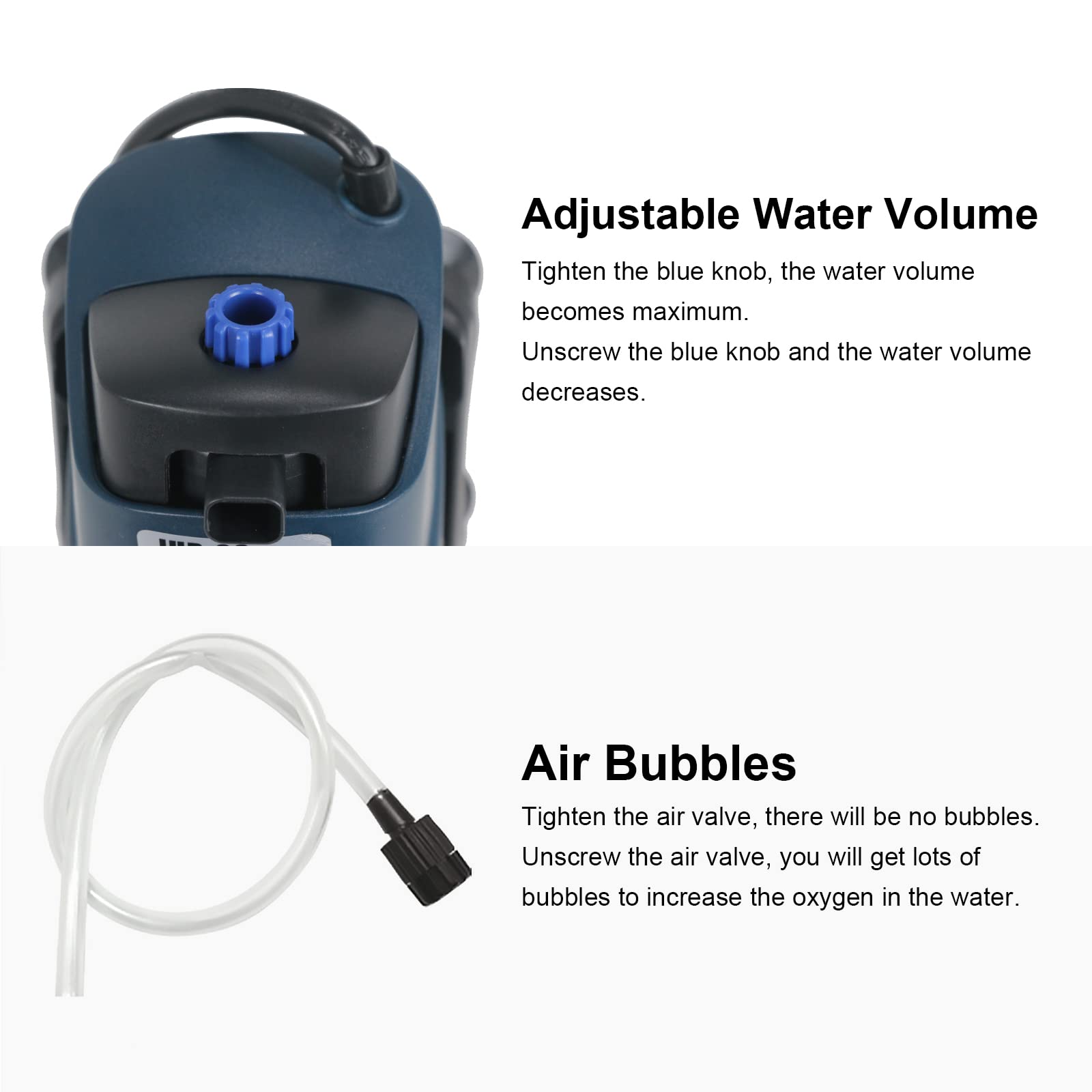 COOSPIDER Fish Tank Filter Sun JUP-02 Aquarium Green Clean Submersible Machine 132gph for 10-40 Gallon Small Fish Tank Internal