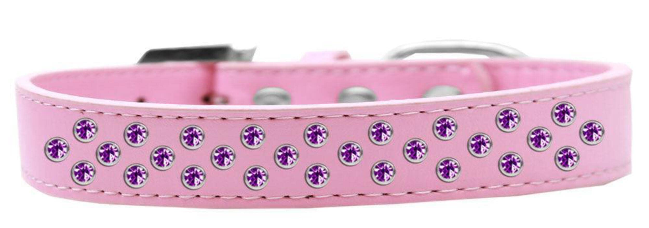 Mirage Pet Products Sprinkles Dog Collar with Purple Crystals, Size 20, Red