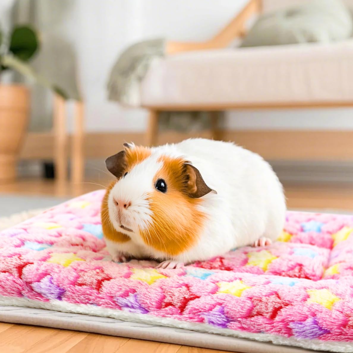 Hendshe Guinea Pig Bed, 2 Pack (12X10 Inch) Soft Plush Small Animal Bed Mat, Washable Bedding Blanket Sleeping Warm Pad For Bunn