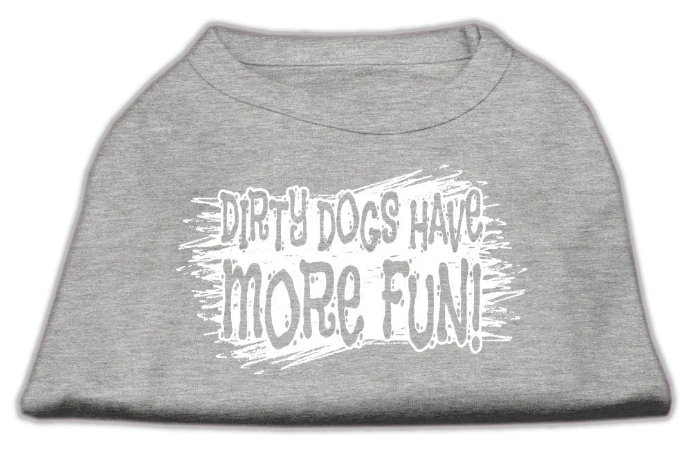 Pet Dog & Cat Shirt Screen Printed, 'Dirty Dogs Have More Fun' Brown Lg (10-14 Lbs.)