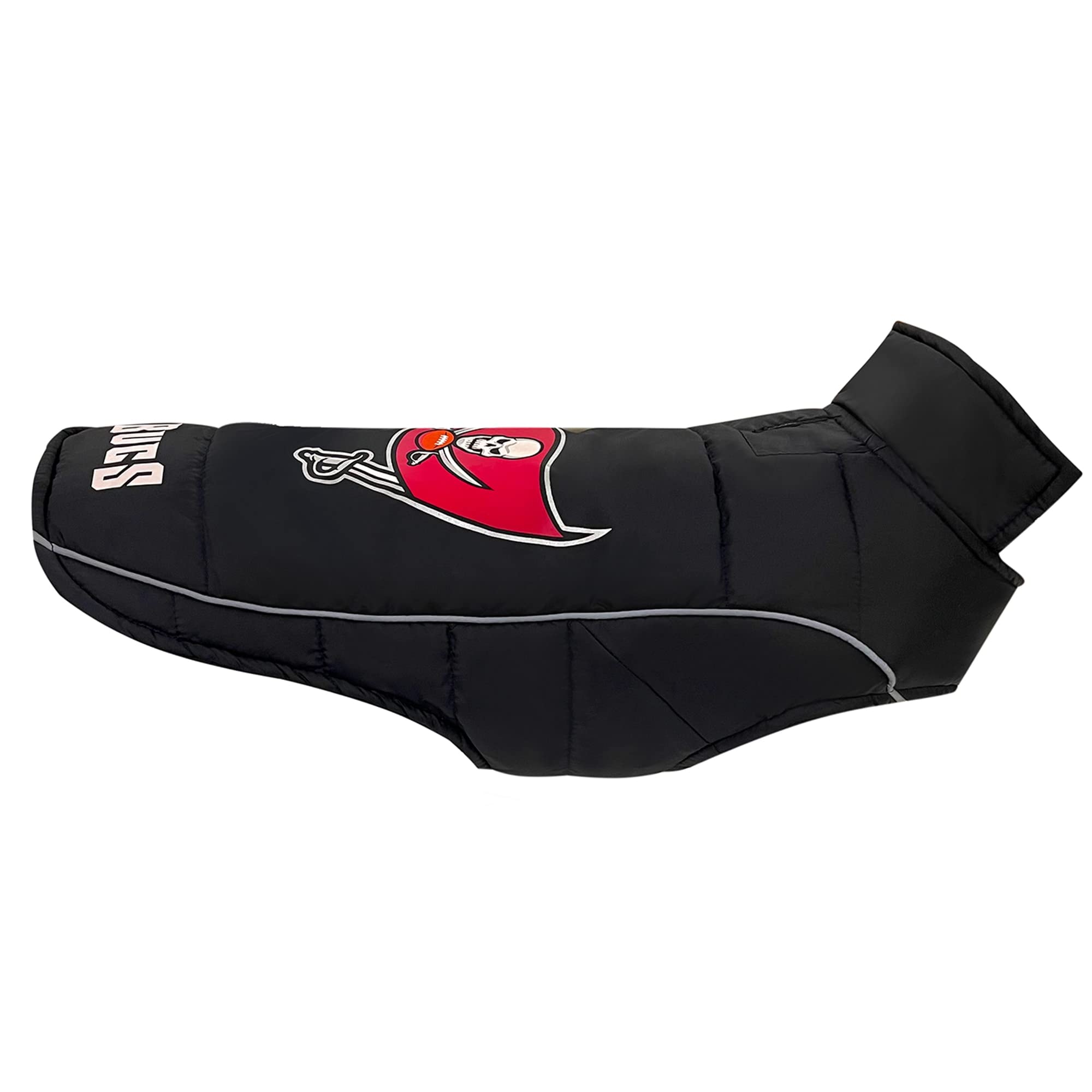 Nfl Tampa Bay Buccaneers Puffer Vest For Dogs & Cats, Size Medium. Warm, Cozy, And Waterproof Dog Coat, For Small And Large Dogs
