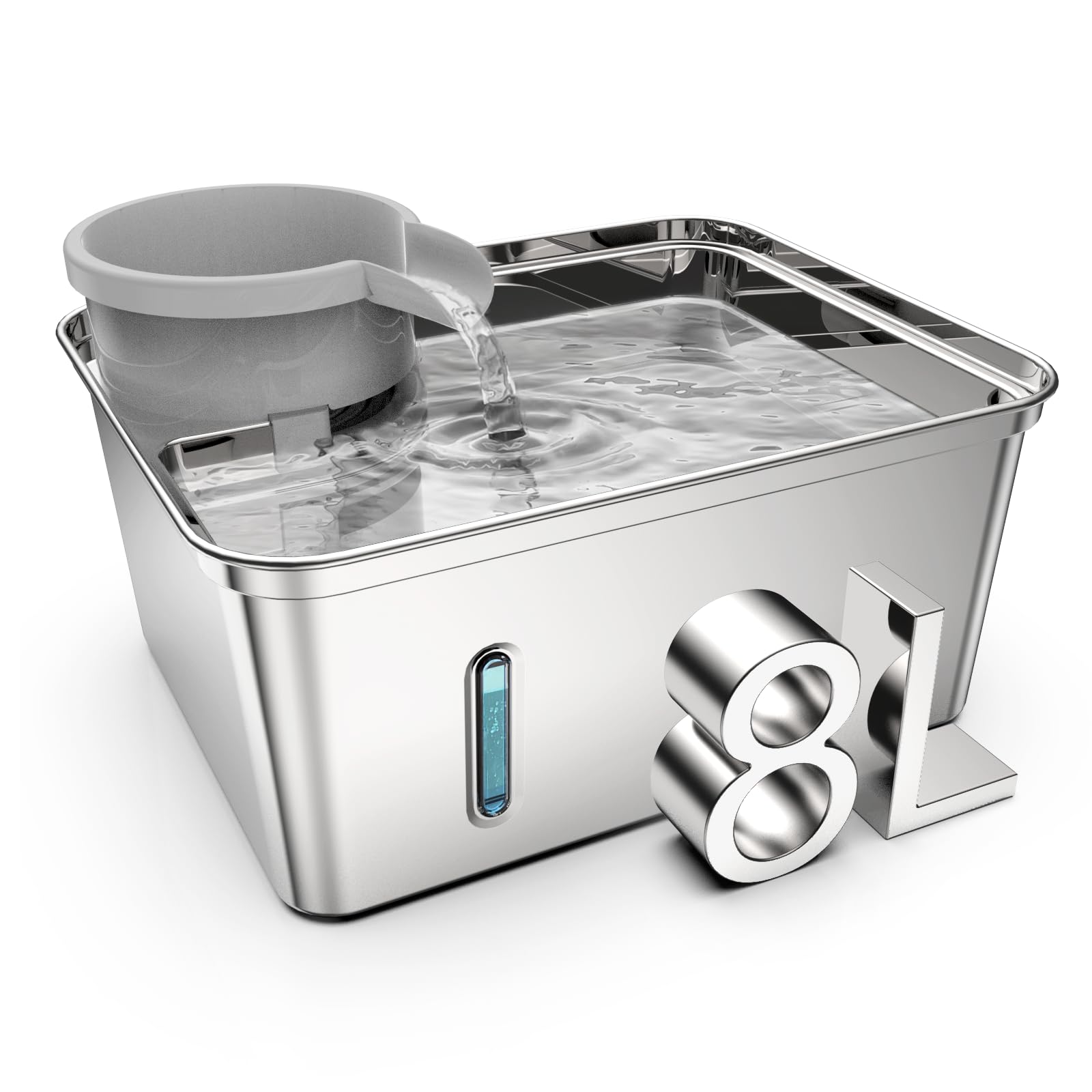 Dog Water Fountain Stainless Steel, 270Oz/2.1Gallon, Pet Water Fountain For Cats And Dogs, Pet Drinking Fountain With Large Capa