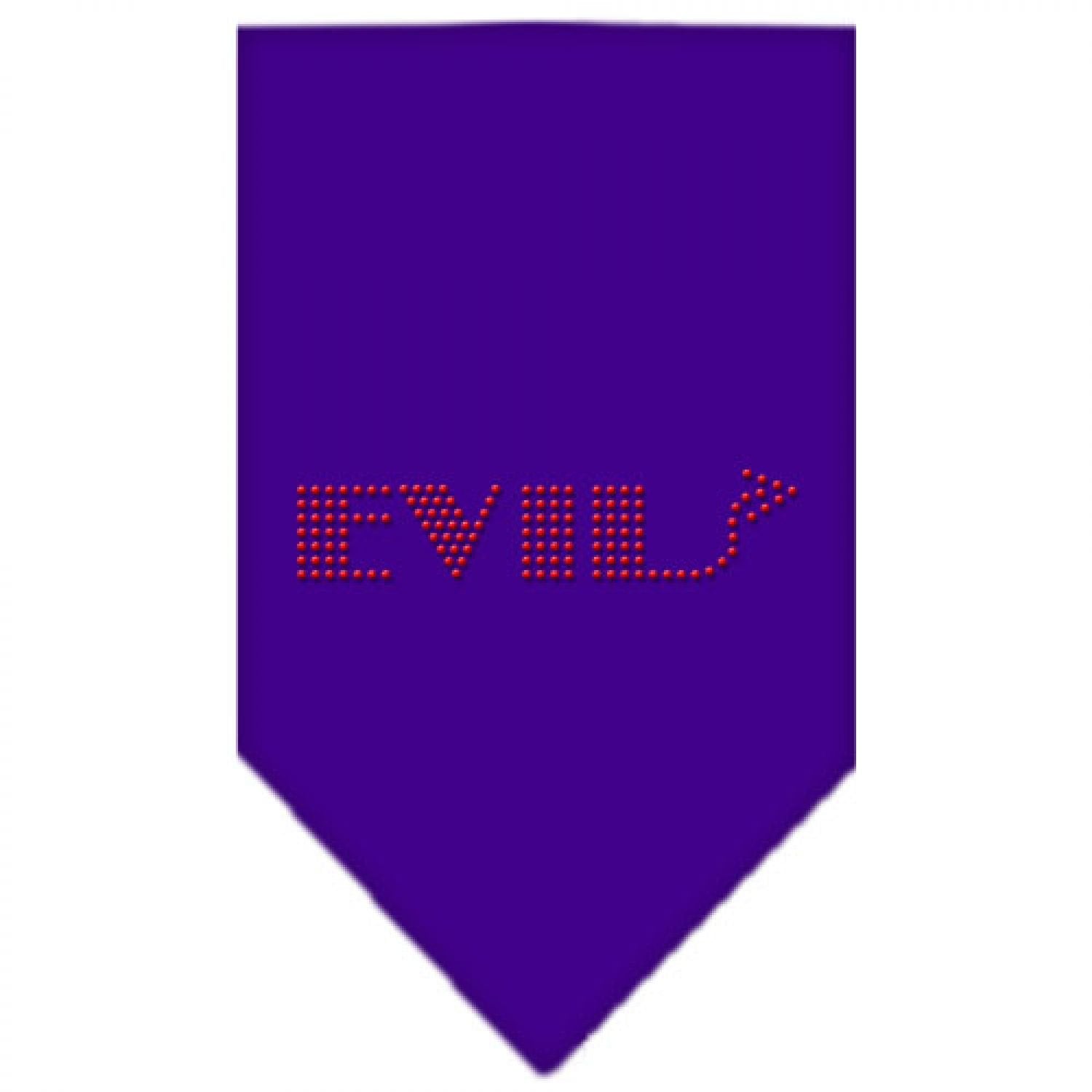 Mirage Pet Products Evil Rhinestone Bandana, Large, Purple