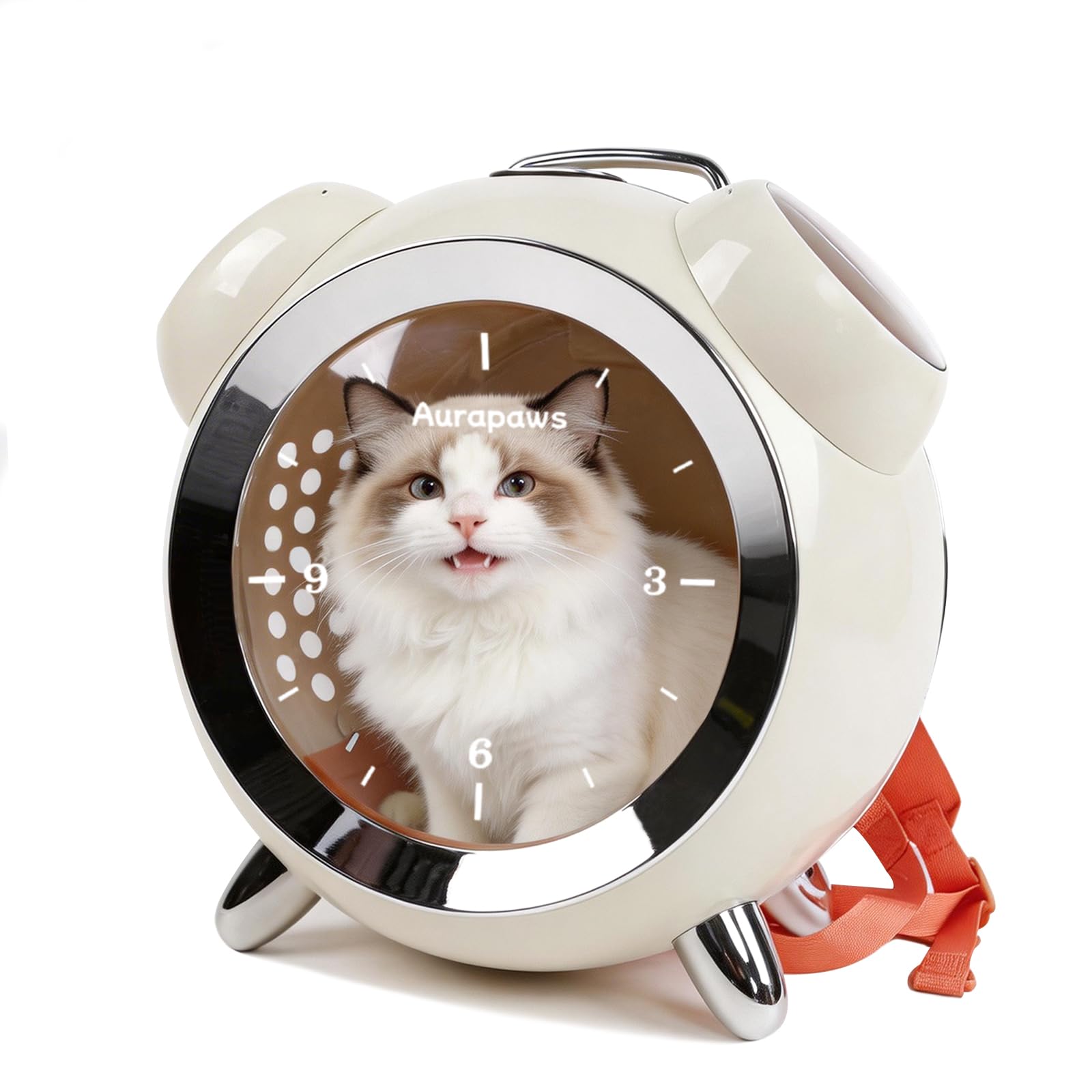 Aurapaws Cat Backpack Carrier, Bubble Window Pet Carrier Backpack, Breathable Hard Shell Cat Backpack for Travel Hiking Outdoor,