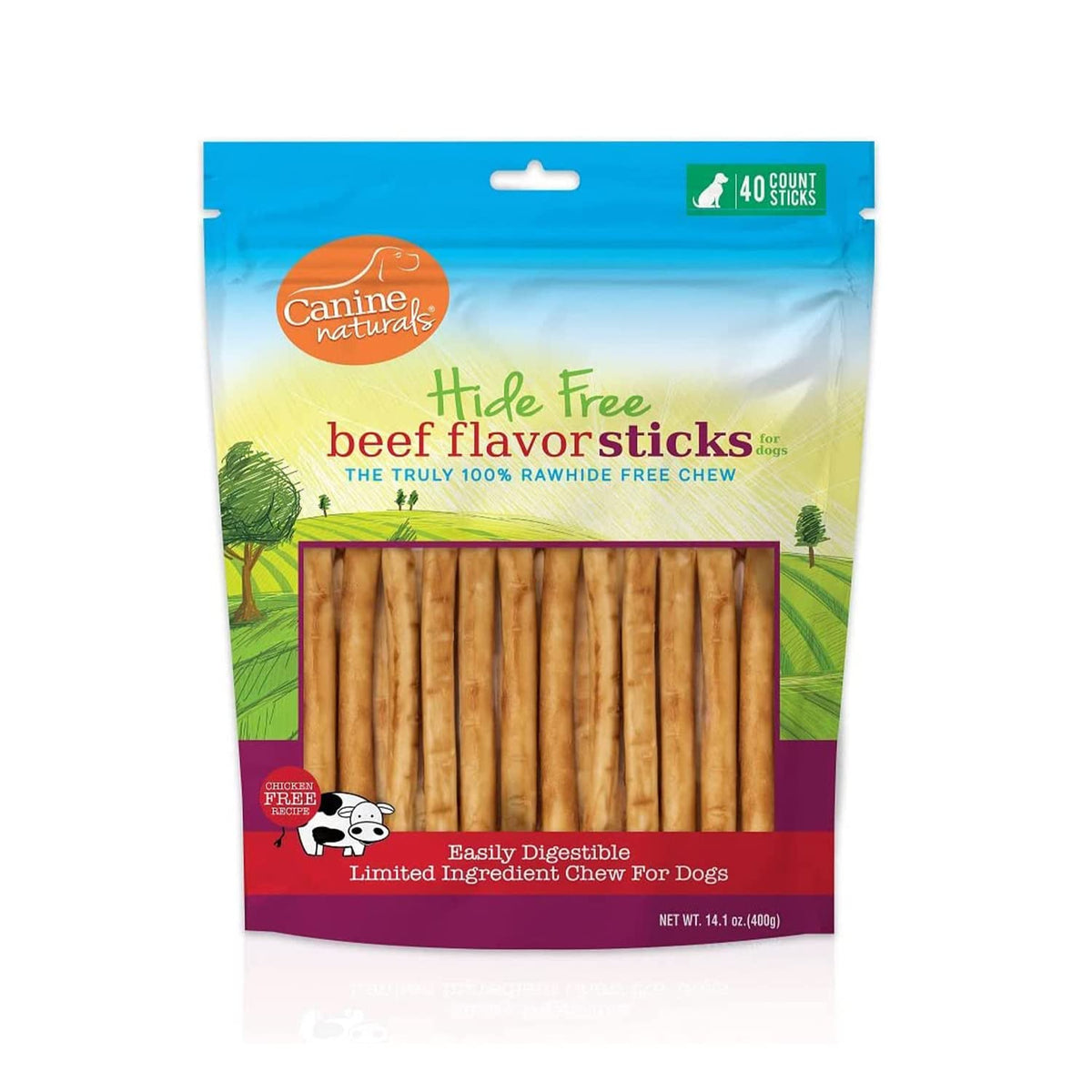Canine Naturals Beef Chew - Rawhide Free Dog Treats - Made With Real Beef - Poultry Free Recipe - All-Natural And Easily Digesti