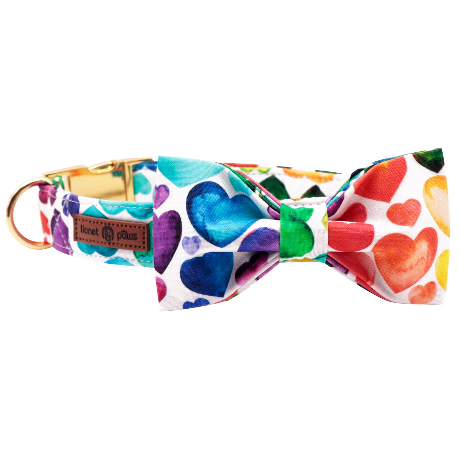 Lionet Paws Valentine'S Day Dog And Cat Collar With Bowtie, Soft And Comfortable, Adjustable Collar For Puppies And Cats, Neck 8-12 Inches