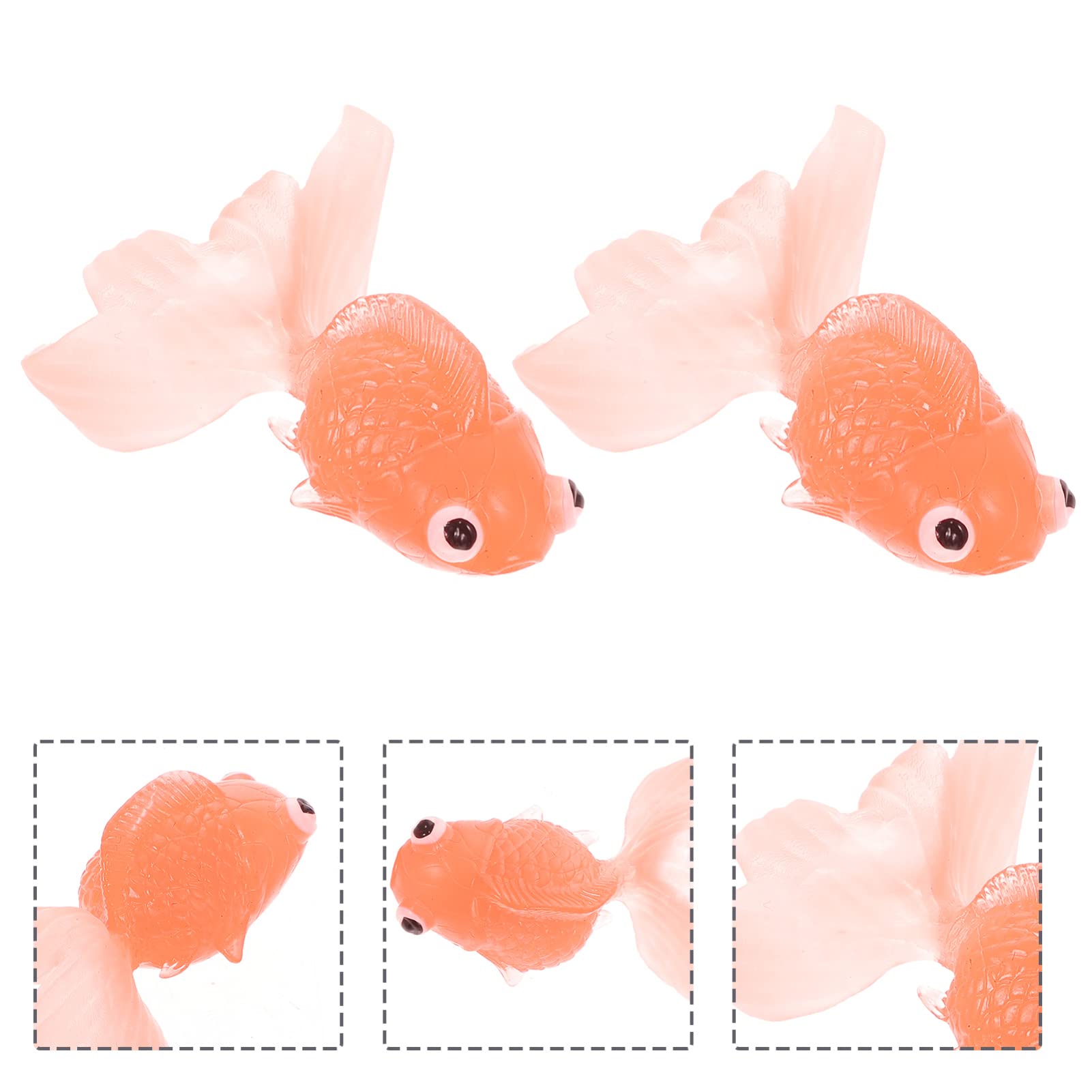 Kisangel Floating Fish 10pcs Miniature Goldfish Artificial Swimming Goldfish Rubber Goldfish Toy Fish Emulation for Aquarium Fis