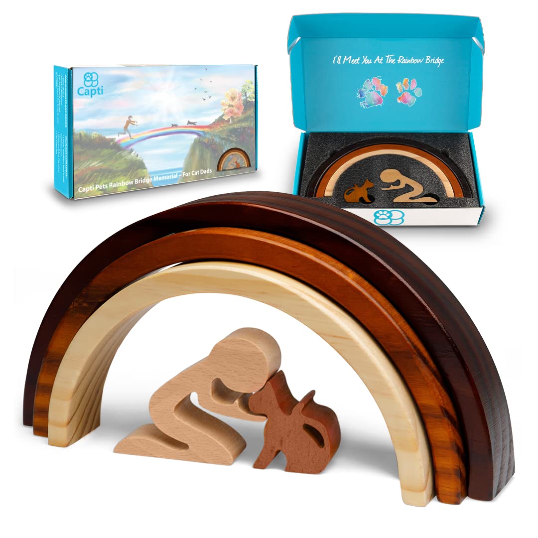 Capti Rainbow Bridge Dog Memorial Gifts, Cat Memorial Gifts - I'Ll Meet You At The Rainbow Bridge - Pet Loss Gifts, Bereavement,