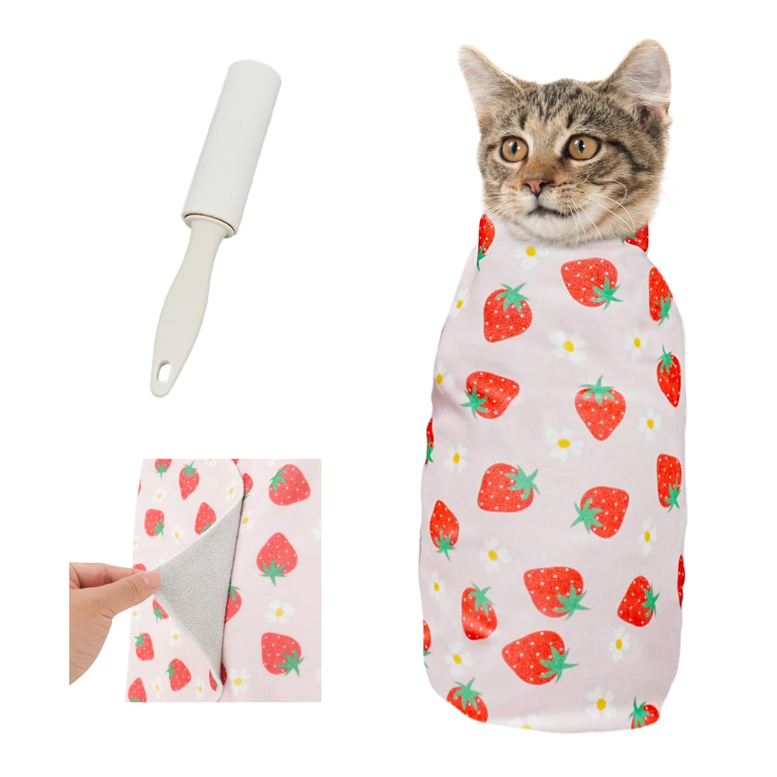 Supet Cat Wrap For Cutting Nails, 2025 Self-Adherent Cat Grooming Wrap, Anti-Escape Calming Cat Swaddle Wrap For Medicine, Nail 