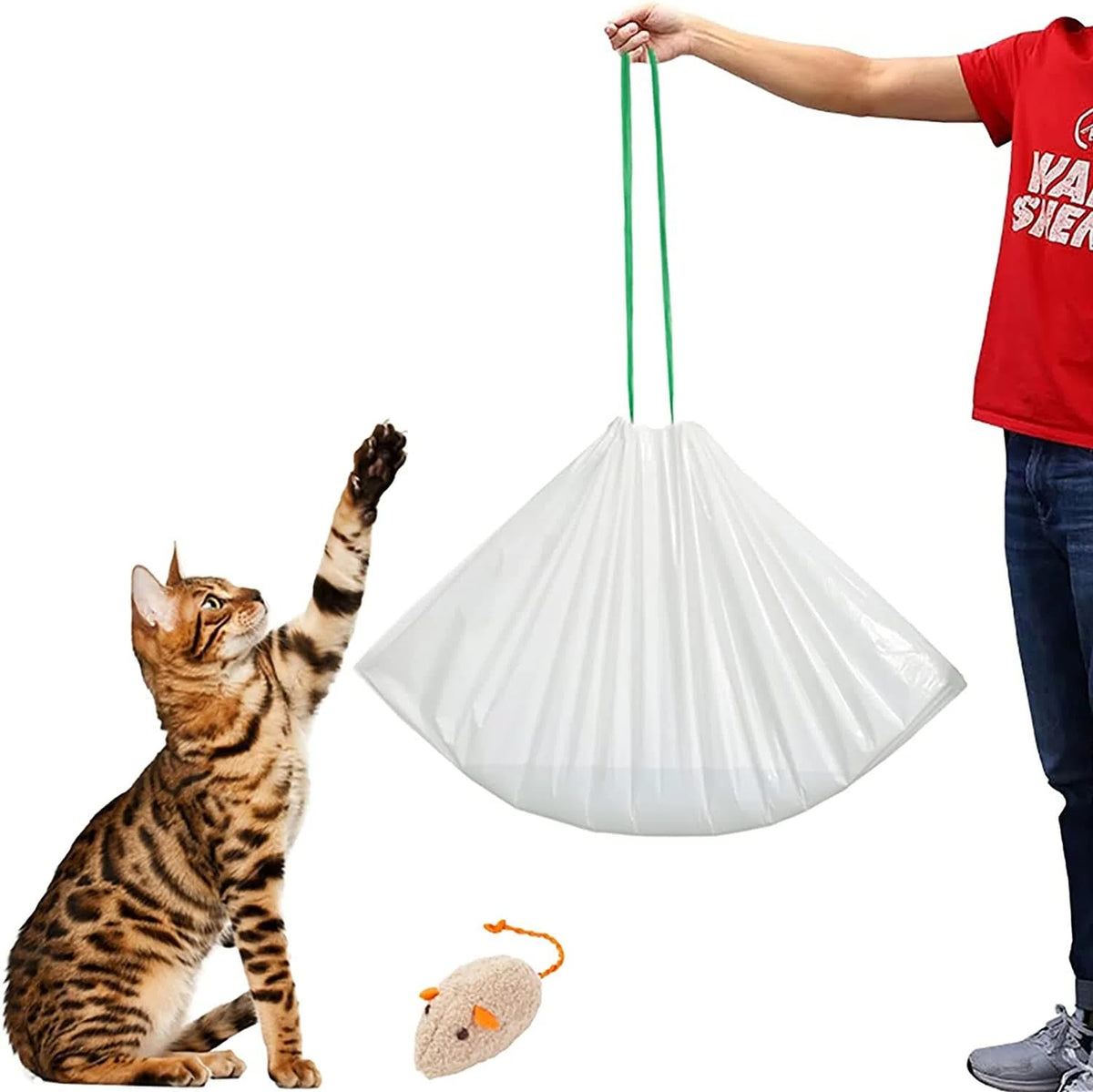 Kropbom Cat Litter Box Liners, 30 Count 46'' X 19'' Xxl Heavy Duty Litter Tray Liner Bags With Drawstring For Extra Large Cat Li