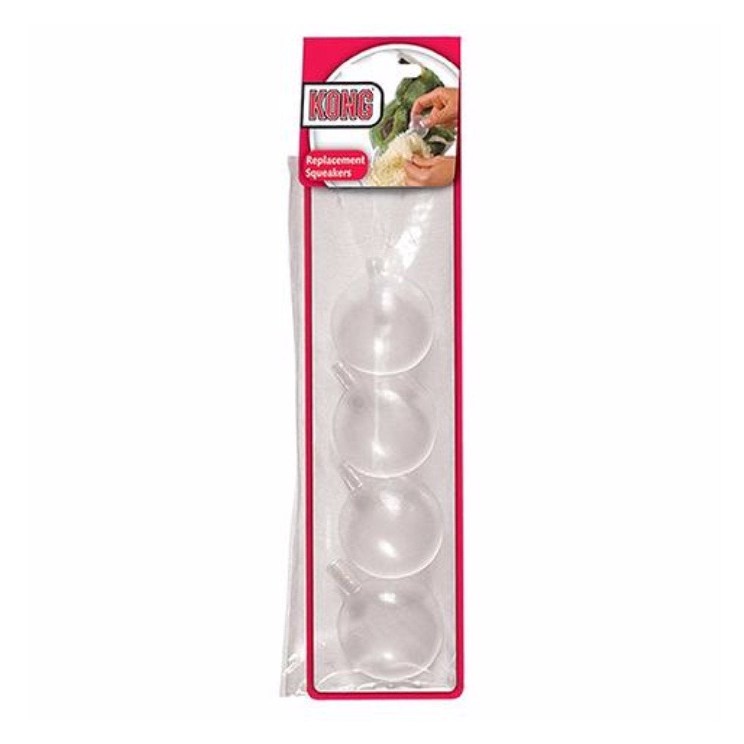 KONG Squeaker Refill Dog Toy, Large, Plush, Clear, 2.5x1.0x8.5 in, 4 Pack
