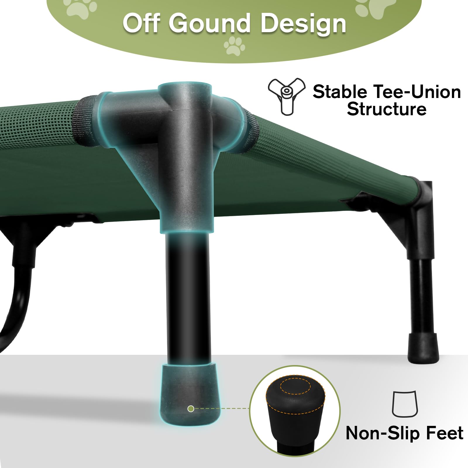 Elevated Dog Cots Beds For Large Dogs, Cooling Raised Pet Beds Large Sized Dog With Washable Breathable Mesh, Lifted Pet Cot For