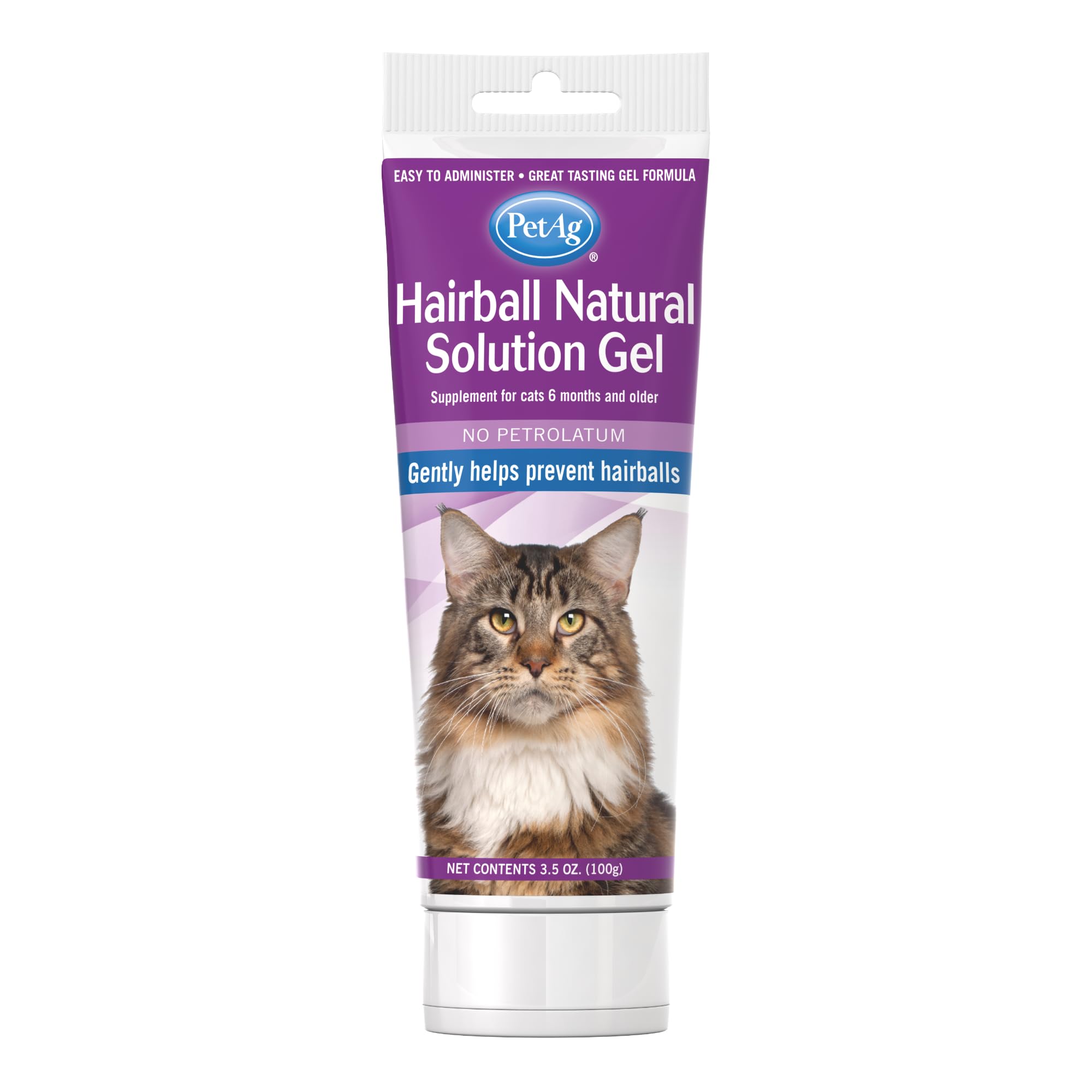 Pet-Ag Hairball Natural Solution Gel Supplement for Cats - 3.5 oz - Helps Prevent and Reduce Hairballs in Cats 6 Months and Olde