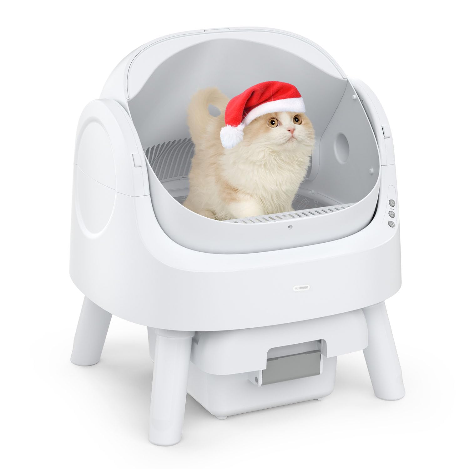 Autoscooper 11 Self Cleaning Litter Box, Open-Top Design For Multiple Cats, Integrated Safety Protection, White (Manufactured By