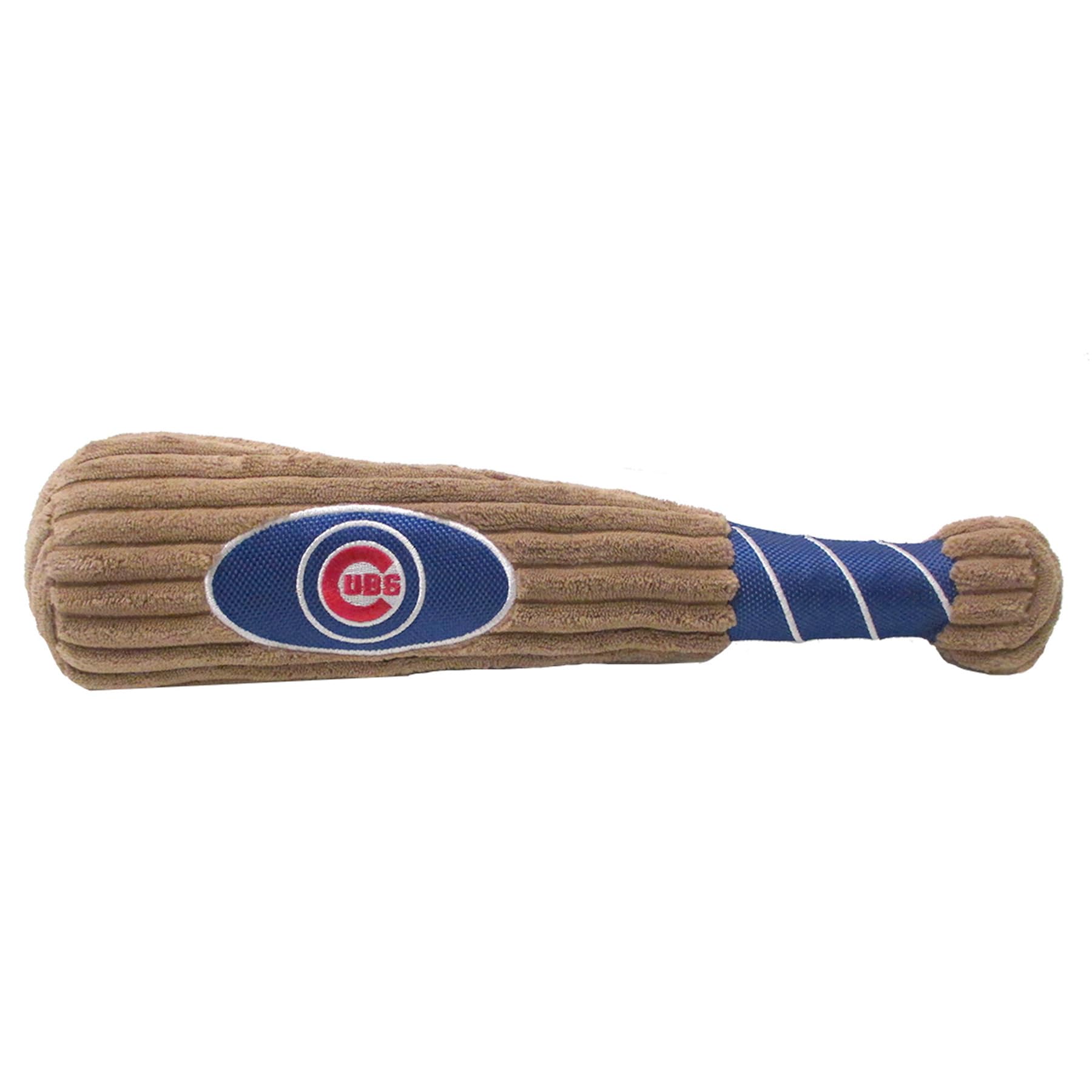 Mlb Chicago Cubs Baseball Bat Toy For Dogs & Cats. Soft Corduroy Plush Dog Toy With Inner Squeaker, Mlb Chew Toys For Dogs Or Ca