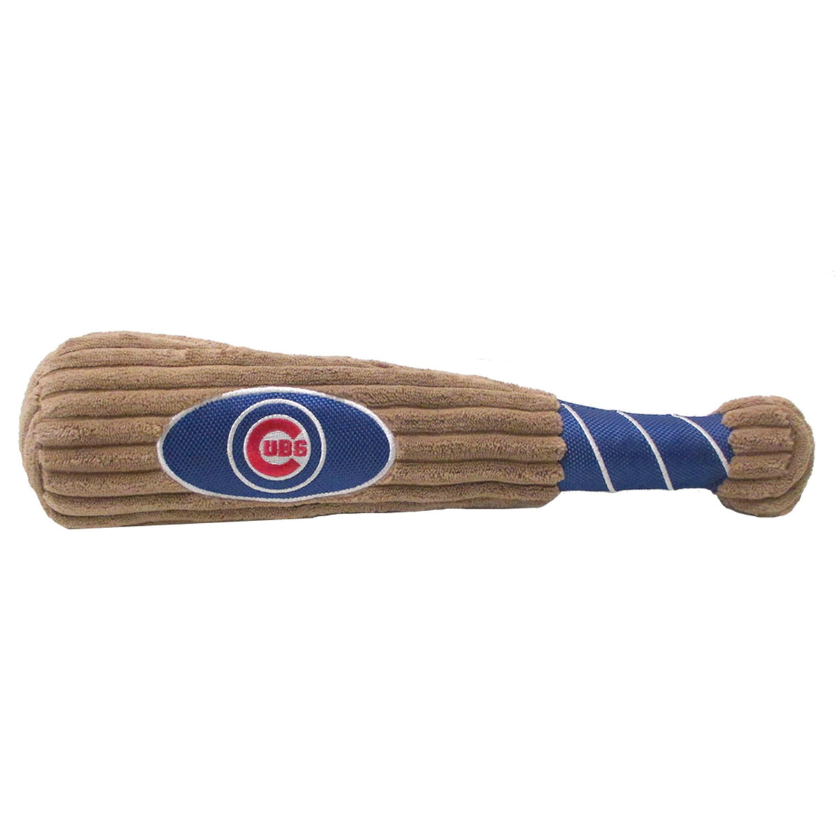 Mlb Chicago Cubs Baseball Bat Toy For Dogs & Cats. Soft Corduroy Plush Dog Toy With Inner Squeaker, Mlb Chew Toys For Dogs Or Ca