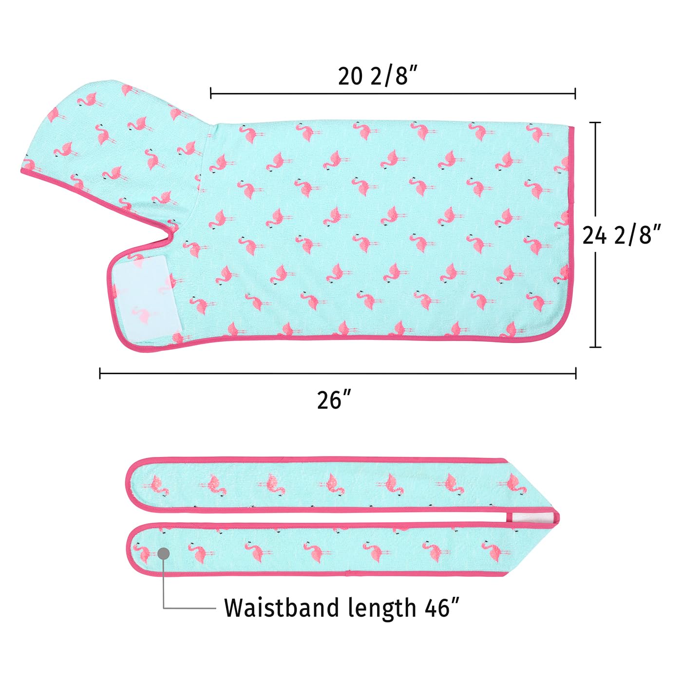 Hde Dog Bathrobe Super Absorbent Quick Drying Towel With Hood For All Dog Breeds Sizes S-Xxl - Flamingos - M